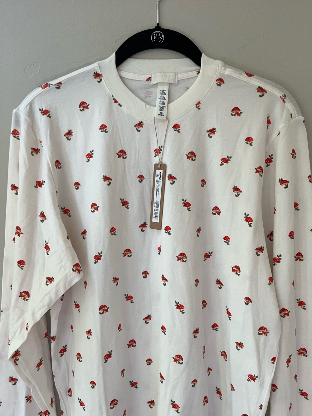 🍄SKIMS BOYFRIEND MUSHROOM PRINT LONG SLEEVE T SHIRT XS XL